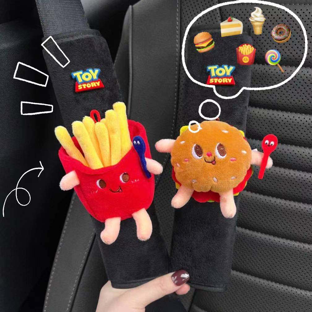 可爱薯条汉堡包汽车安全带护肩套防勒车载保险带套车内装饰特斯拉,汽车用品/电子/清洗/改装,手刹套/档把套/套饰套装,淘宝优惠券,粉丝福利购,淘宝优惠卷