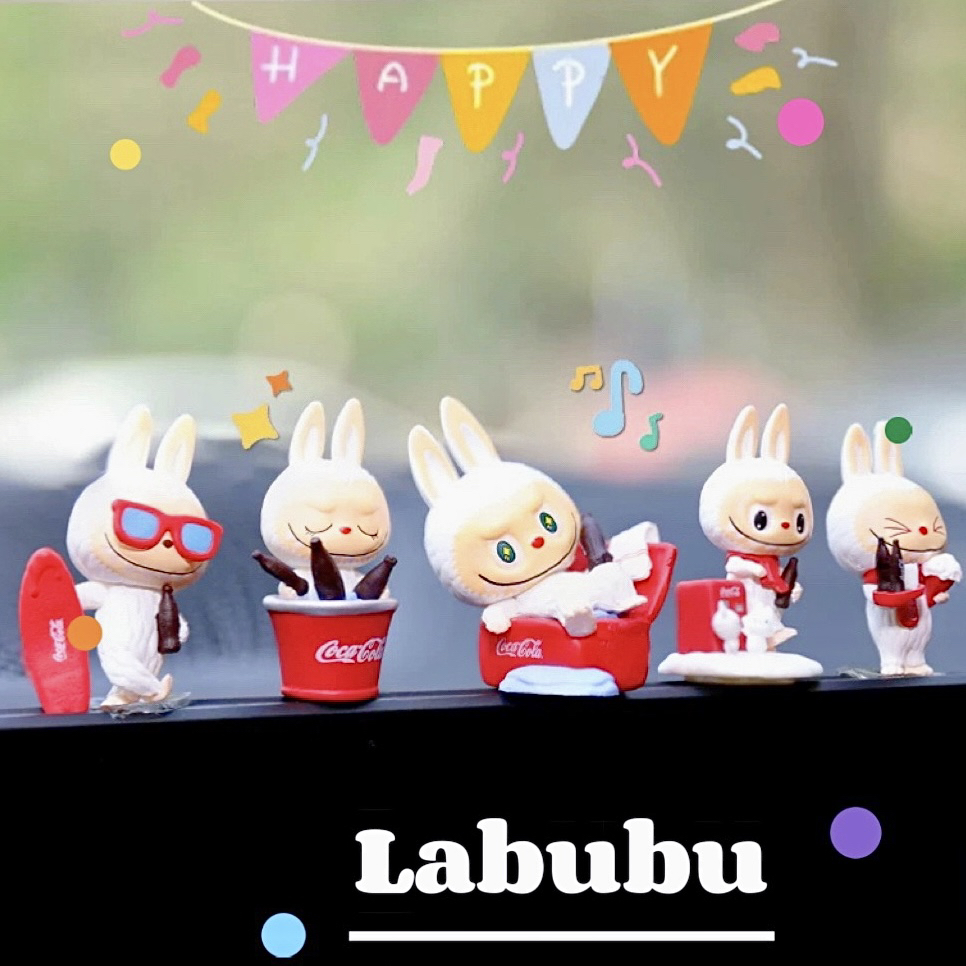 可口可乐布布汽车趴趴公仔摆件