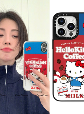 CASE三丽鸥HelloKitty凯蒂猫手机壳MagSafe镜面磁吸防摔保护套适用于iphone17ProMax/16/15/14/13/12/11同款
