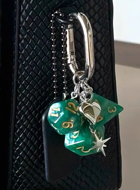 cleanfit复古手作幸运骰子钥匙扣圈高级包包挂件腰间挂饰配饰情侣