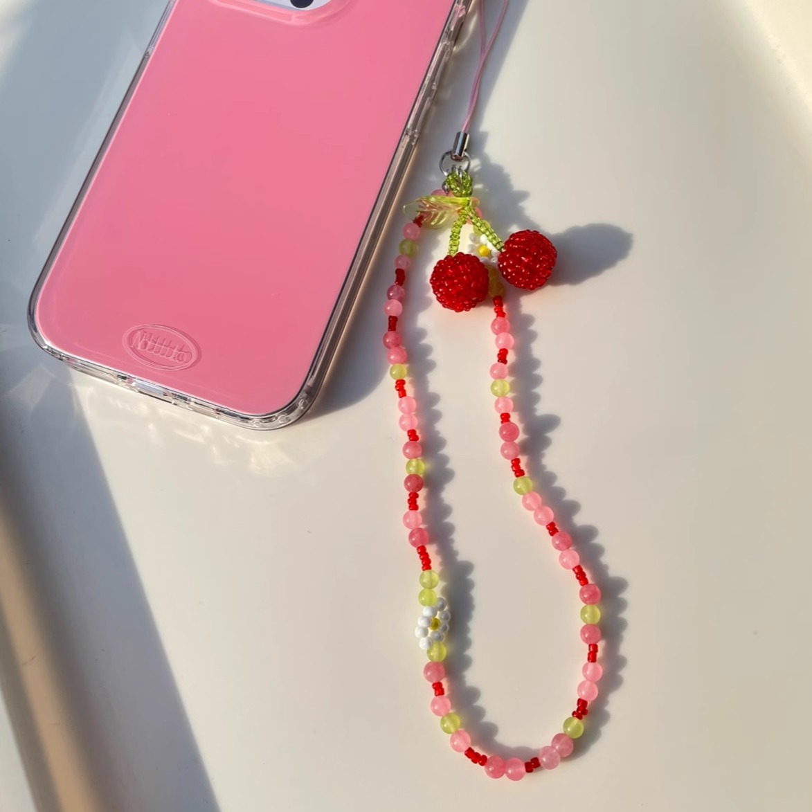 同款夏日少女樱桃手机链条挂件绳