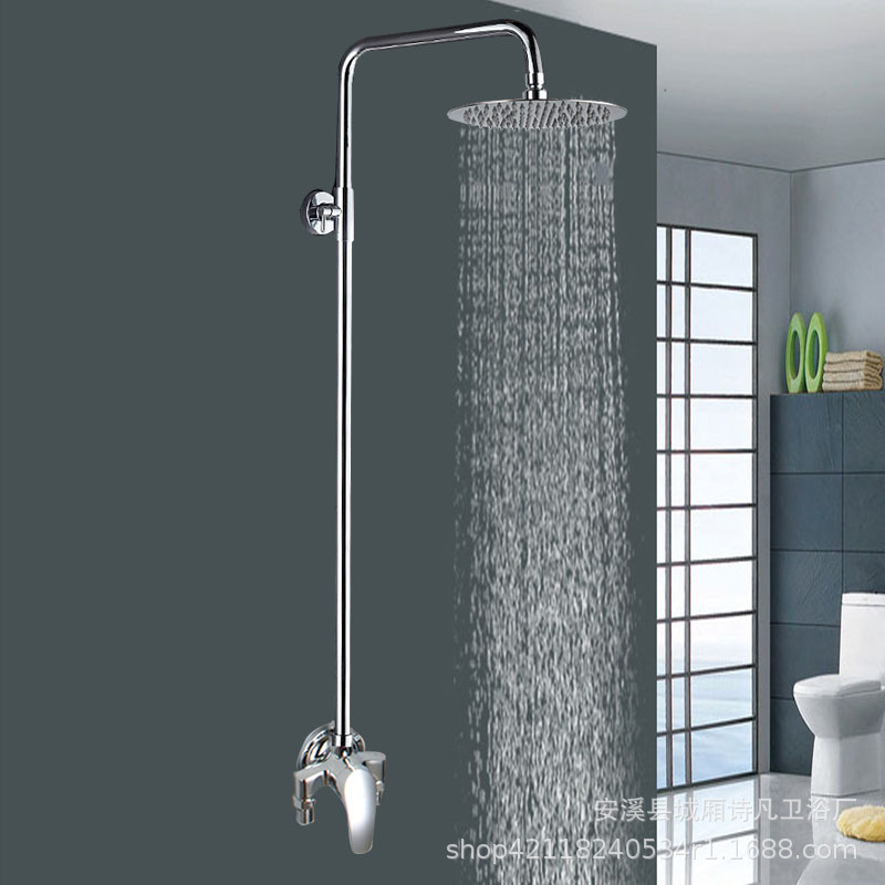 宾馆浴池明装淋浴花洒套装 学校澡堂全铜淋浴套装冷热全铜混水阀