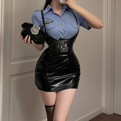 性感纯欲御姐女警cosplay制服装