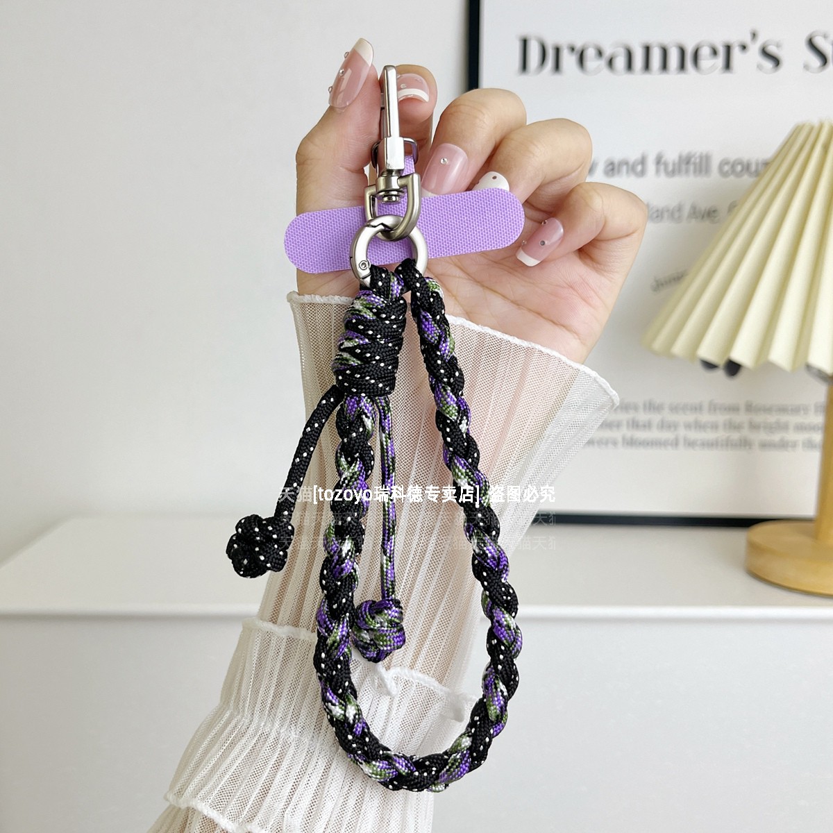 超结实手机挂绳钛原色金属扣手腕防盗绳手工编织手绳户外欧洲旅游背包水壶相机耳机挂件钥匙扣链防丢粗吊绳壳