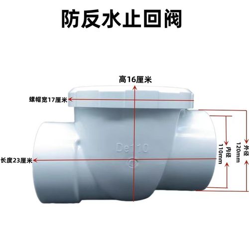 PVC厨房止回阀透明下水道可视水槽管道翻板偏心透视塑料塑胶110mm