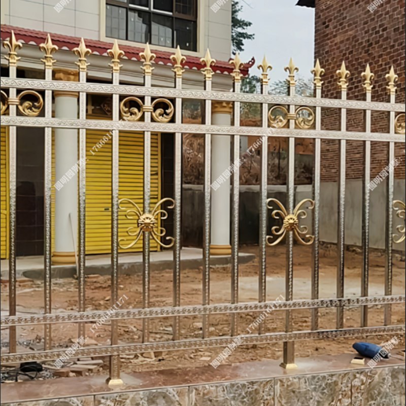 欧式不锈钢新中式别墅围墙围栏户外花园护栏庭院栅栏小区栏杆