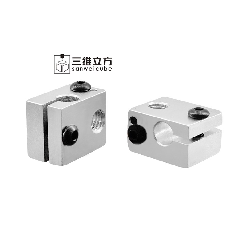 3D打印机配件 E3D V6加热铝块 挤出头套件专用加热铝块 喷砂氧化