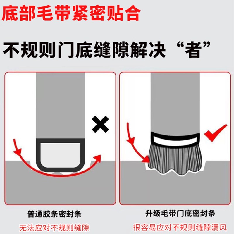 门缝密封条隔音超静音门底挡板防风卧室房门下吸音棉缝隙填充通用