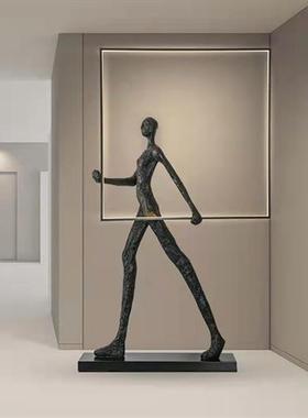 创意抽象人物雕塑摆件售楼处酒店样板间大型玻璃钢落地装置艺术品
