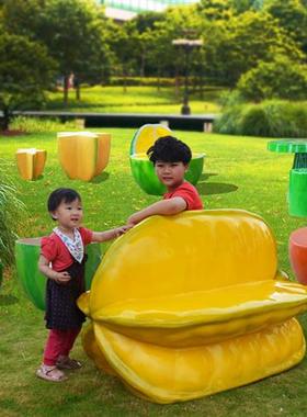 户外园林景观装饰品摆件玻璃钢仿真水果蔬菜休闲椅子座凳坐椅雕塑