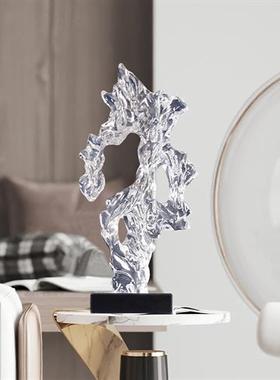 新房玄关摆件进门高档装饰透明太湖石雕塑中式软装轻奢树脂工艺品