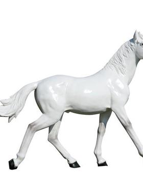 户外大型仿真马雕塑园林景观农场草坪落地装饰玻璃钢骏马模型摆件