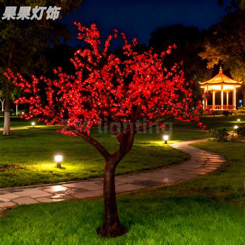 仿真杆樱花桃花树灯发光树灯户外灯景观庭院草坪灯树