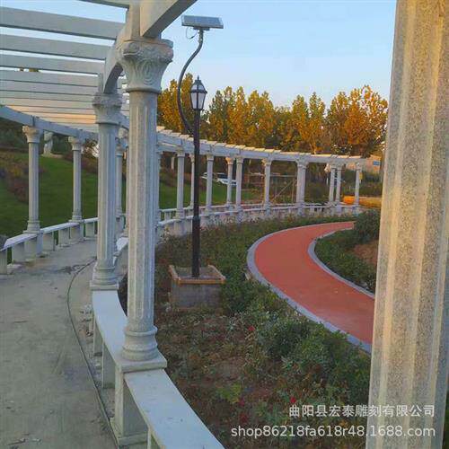 大理石新款花架庭院农村社区石雕花架别墅小区凉亭石雕长廊