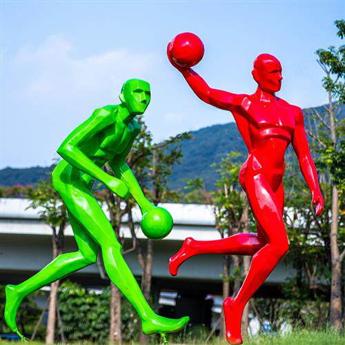 户外抽象跑步运动人物玻璃钢雕塑小区园林景观学校草坪装饰品摆件