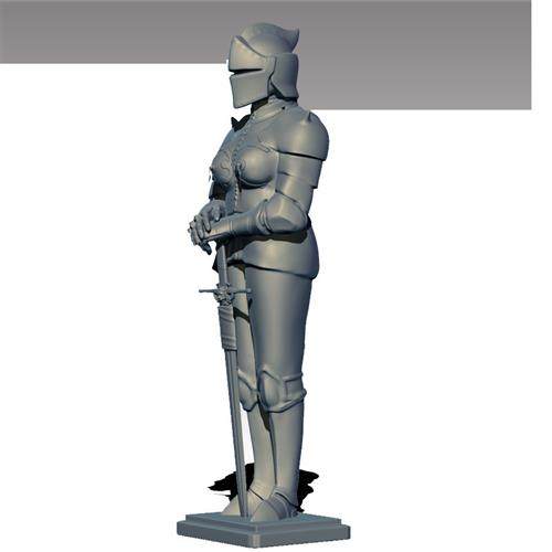 厂家供应各种颜色玻璃钢材质欧式文化武士金甲骑士雕塑三维图建模