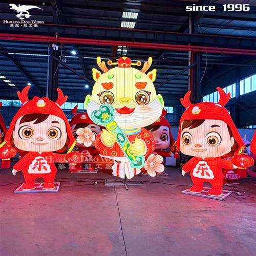 年新春新品龙娃定制批量产品大型彩灯源头工厂夜游灯组