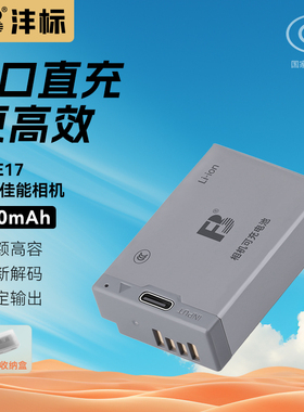 沣标LP-E17相机电池适用佳能R50 R8 R1 m6mark2 R10 RP 200D二代 750D 760D 800D 850D M5 M6电池充电器套装