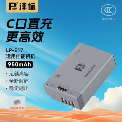 沣标LP-E17相机电池适用佳能R50 R8 R1 m6mark2 R10 RP 200D二代 750D 760D 800D 850D M5 M6电池充电器套装