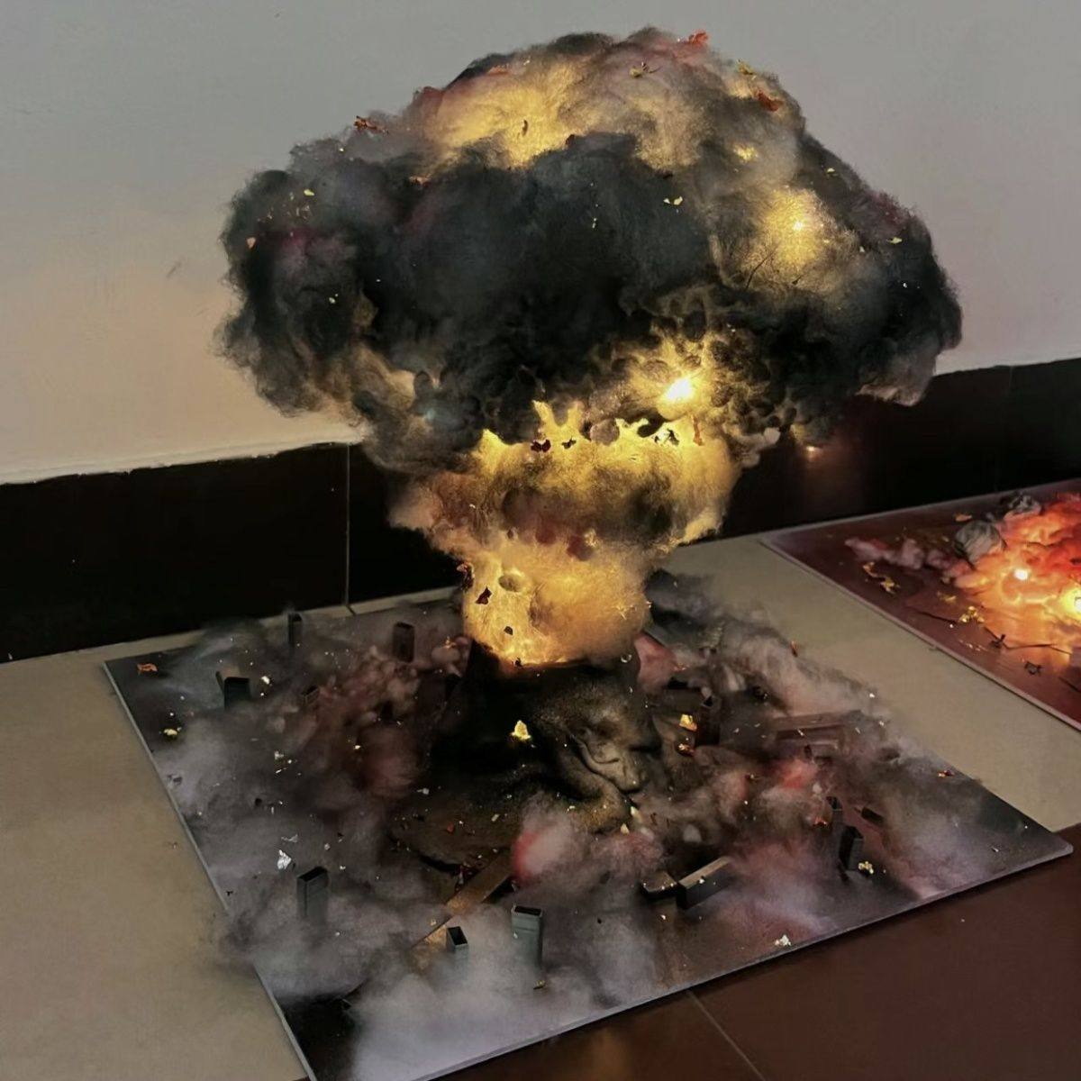立体构成作业蘑菇云手工DIY材料包led创意夜灯爆炸云朵摆件送男友