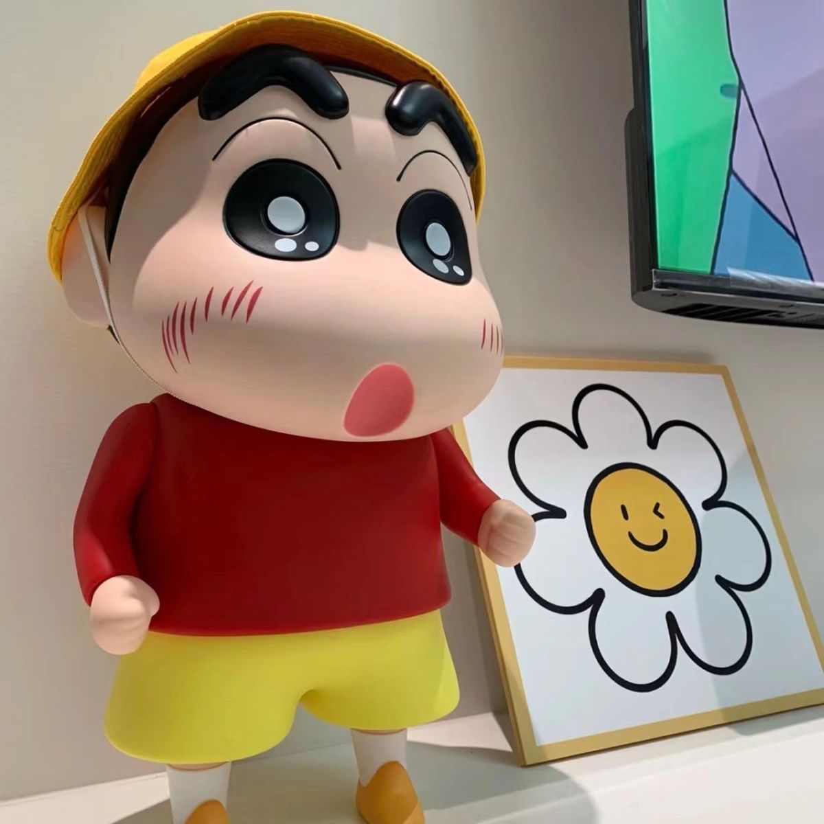 蜡笔小新手办大号落地玄关大摆件