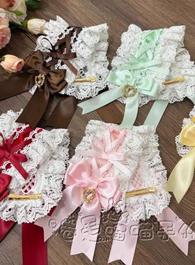 卷毛喵喵手作原创Lolita古早感多色纯色发带bbd下妻物语百搭小物