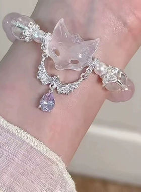 古风高颜值粉色串珠手链