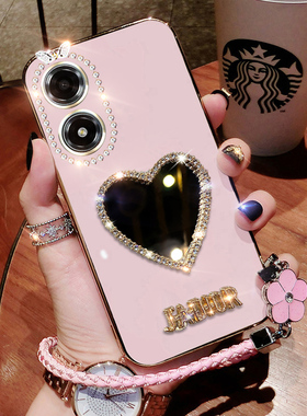 OPPOA2x手机壳oppoa2x新款硅胶PJS110外壳镶钻PJS110软壳超薄a2x5g保护套补妆镜opp0pp0ppoa全包oppoaa防摔女