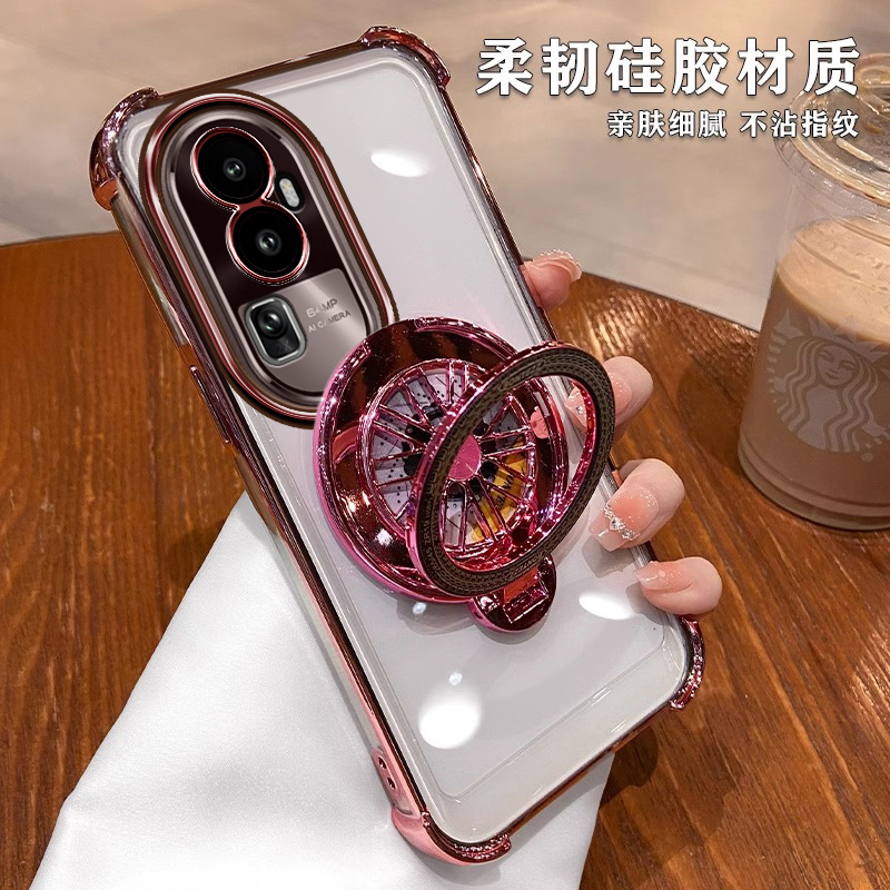 opporeno10手机壳PHW110新款保护套oppo硅胶5G全包气囊reno10pro曲面屏透明reon男女PHV软壳带支架105g高级感