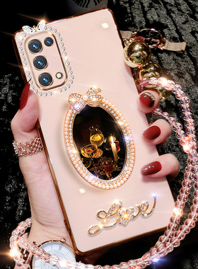 oppoReno4手机壳reno4pro硅胶手绳oppo全包边pdnm00保护套新款opopreno女0pp0潮oppreno镶钻opreno个性opρo