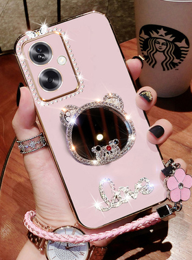 oppoA2手机壳A2新款镜子oppo5G硅胶PJB110保护套镶钻oppoPJB防摔oppa软壳a25G全包opp0pp0ppoA外壳opρoa女潮