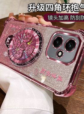 适用华为DNN一AN00硅胶自带镜头膜荣耀400手机壳新款honor400pro保护套带支架DNP全包气囊防摔p透明软por女款