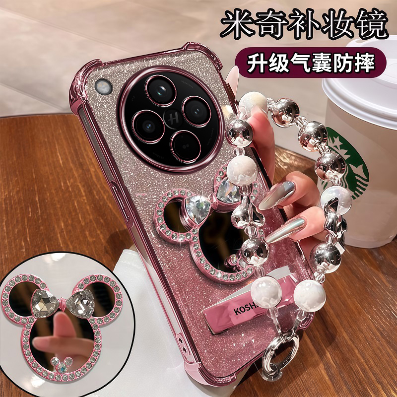 适用oppofindX8手机壳新款FindX8S+保护oppo硅胶套带镜头膜PKT110全包气囊防摔find透明x8软壳带补妆镜子女款