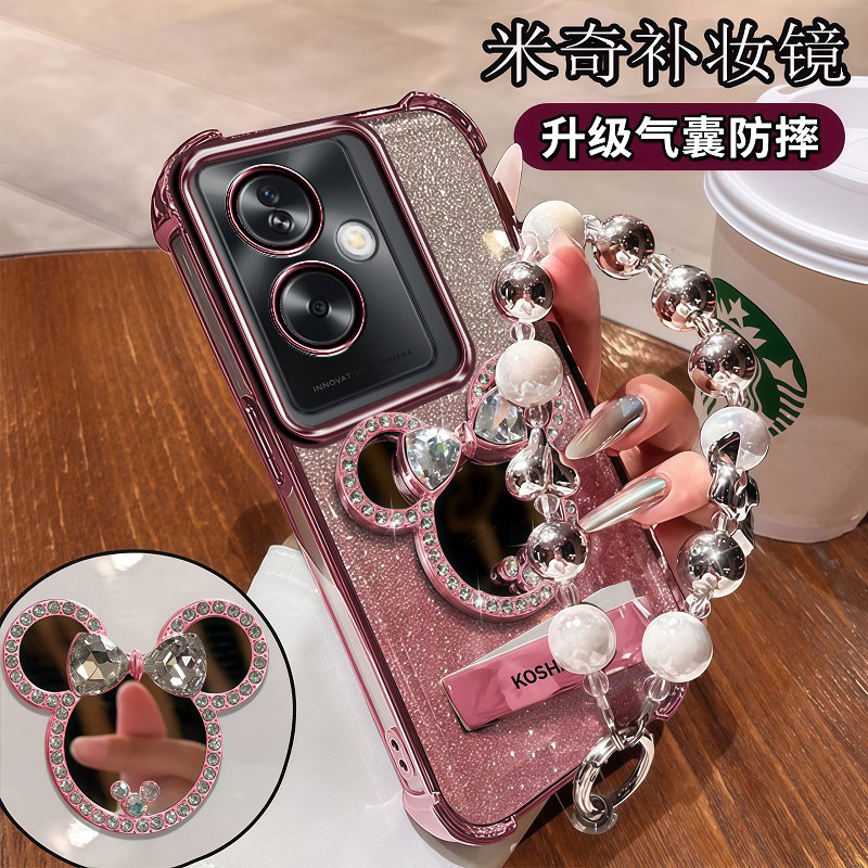 适用oppoA79 5G手机壳镜子oppo保护A79硅胶套A79带镜头膜CPH2553全包防摔opa透明软壳A79带支架opp0pp0ppoA女