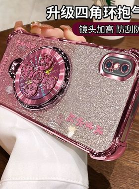 适用iPhone苹果X手机壳苹果XS保护A2100硅胶套xsxmax超薄新款苹果Xs风生水起旋转支架xsxmax防摔max软全包女