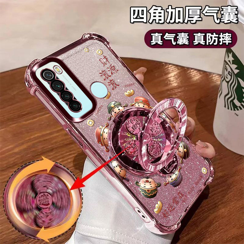 适用红米Note8手机壳好运常在软胶M1908C3JE网红创意RedmiNote8Pro风生水起支架M1906G7E新款镜头膜ins保护套