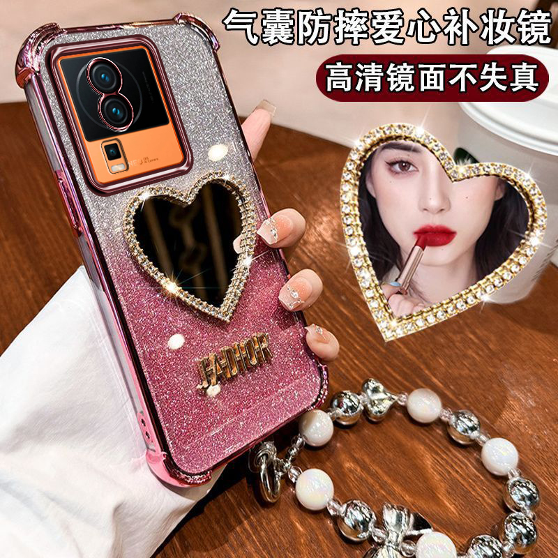 iQOONeo7防摔闪粉爱心手机壳