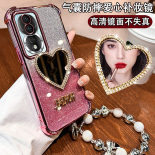 华为荣耀80手机壳镶钻honor80pro新款 保护套ANN一AN00硅胶四角气囊防摔ANP透明软壳八零por全包p高级感805g女