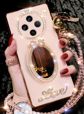 vivoX100手机壳X100 pro新款镶钻V2324A硅胶补妆镜viv0叉vovox维沃ⅴivo保护套vox潮vⅰvo女vivix超薄por高档