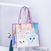 尚盈@四个糖果毛球炫彩镭射包游泳沙滩大容量便携手提包单肩包包