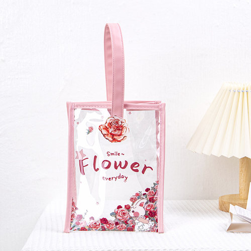 尚盈玫瑰兔透明手提果冻包