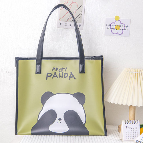 捂眼熊猫pe磨砂手提果冻包