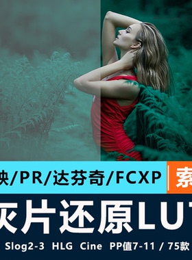 索尼灰片还原LUT预设HLG/slog2/3视频直播图片pp值709剪映PR通用