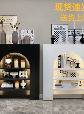 法式壁炉装饰柜奶油风客厅玄关柜沙发边柜展示柜直播间拍照背景