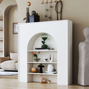 法式壁炉装饰柜白色黑色美式壁炉直播间展示柜民宿北欧玄关柜