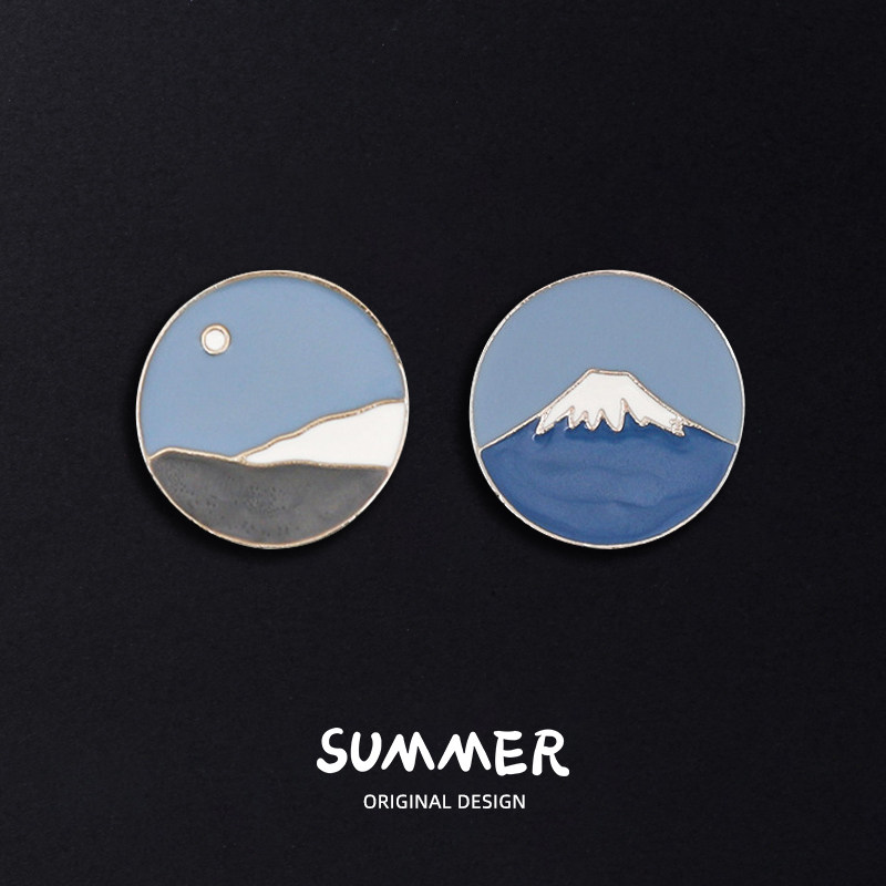 富士山胸针可爱日系徽章卡通别针扣针ins潮个性简约百搭配饰男女