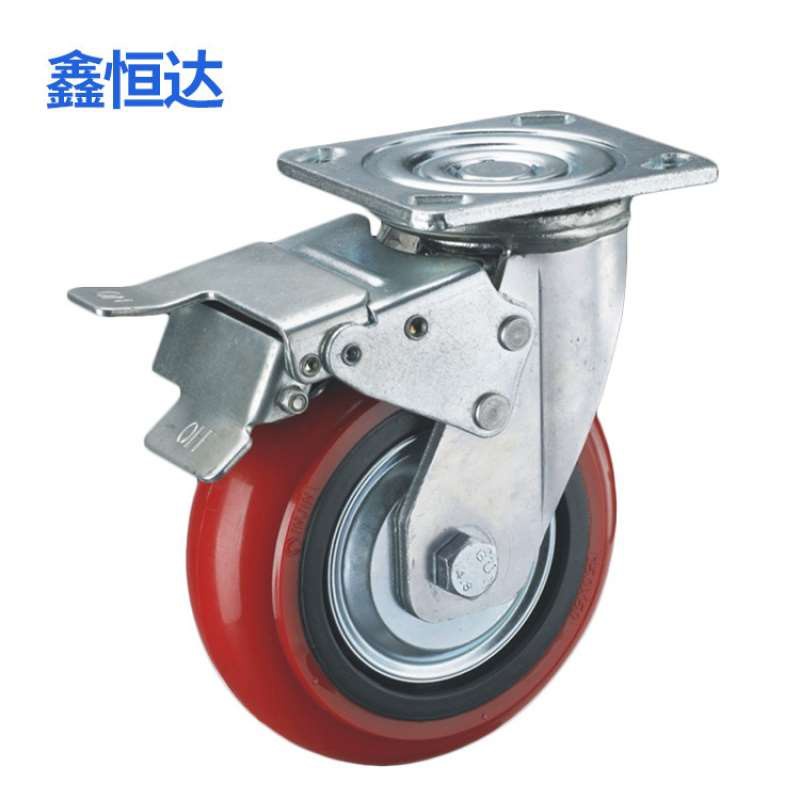 新应4  6 8寸工业重型脚轮 带刹车万向脚O轮 4寸重型万向脚轮