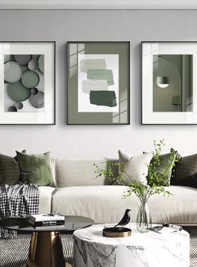 现代极简莫兰迪抽象艺术挂画主卧室床头客厅绿色沙发背景墙装饰画