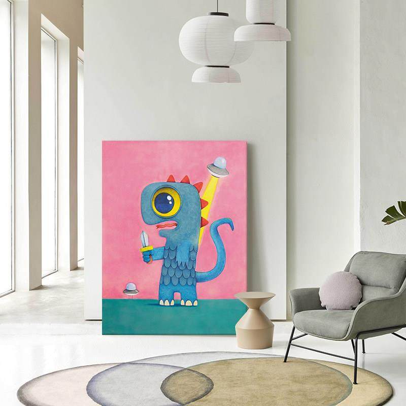 治愈系儿童房小众创意手绘油画客厅沙发背景墙装饰画玄关落地挂画,家居饰品,现代装饰画,淘宝优惠券,粉丝福利购,淘宝优惠卷