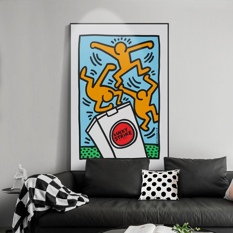 波普艺术潮流客厅装饰画黑白极简沙发背景艺术挂画创意卧室壁画